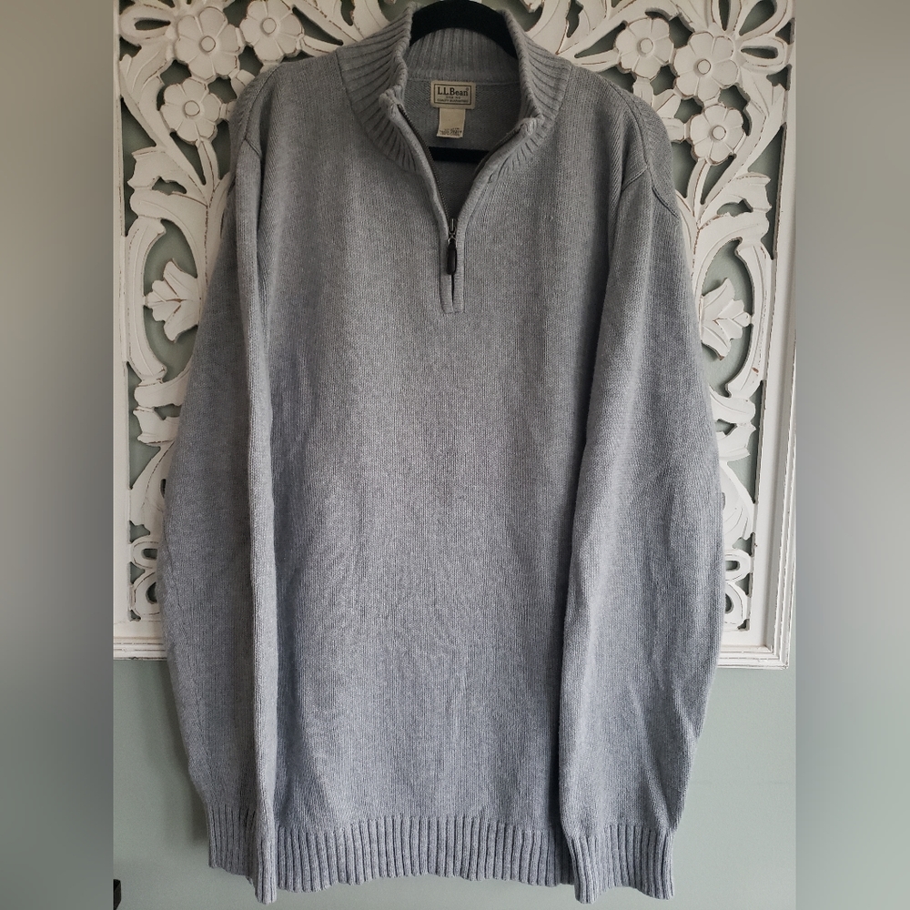 LL Bean XL Tall Mens Gray Sweater